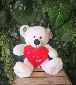 Large white love bear