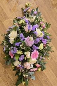 Lilac and Cream Coffin Spray